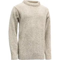 Devold Nansen Sweater Crew Neck Pullover di lana (L, beige/grigio)