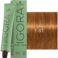 Schwarzkopf Professional Igora Zero Amm 7-67 Biondo rame cioccolato medio 60 ml — Tinta per capelli