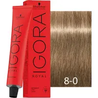 Schwarzkopf Professional Igora Royal 8-0 Biondo Chiaro Naturale 60ml — Tinta permanente