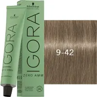 Schwarzkopf Professional Igora Zero Amm 9-42 Biondo Chiaro Extra Beige Cenere 60ml — Tinta per capelli