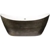 Casa Padrino Vasca da bagno freestanding "", con finitura effetto pelle di coccodrillo, colore bianco, dimensioni 173 x 73 x 75 cm (altezza)
