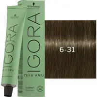 Schwarzkopf Professional Igora Zero Amm 6-31 Cendre Biondo Scuro Opaco 60ml — Tinta per capelli