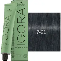 Schwarzkopf Professional Igora Zero Amm 7-21 Biondo Cenere Medio Cendre 60ml — Tinta per capelli