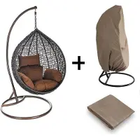 HOME DELUXE sedia pensile in polyrattan CIELO, colore: marrone
