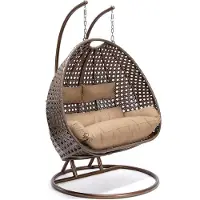 HOME DELUXE - Sedia pensile TWIN Brown - 145 x 74 x 126 cm