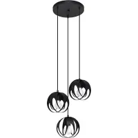 Sollux Lampada a sospensione TULOS 3P nero 3xE27 15W acciaio 117x30x30cm