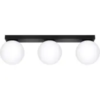 Sollux Lampada da soffitto YOLI 3 nero 3xG9 8W acciaio/vetro 14.5x12x50cm