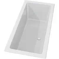 Riho Rethink Cubic Baignoires rectangulaires, à encastrer, avec garniture de vidage et de trop-plein, 1 place, blanc brillant, B107001005, B107001005