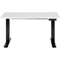 Beliani Scrivania regolabile in altezza piano bianco struttura in acciaio nero 120 x 72 cm regolazione elettrica in altezza ufficio moderno