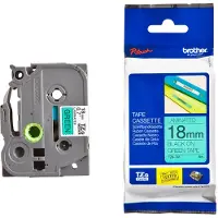Brother Nastro TZe-741 - Nero su verde (18 mm)
