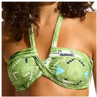 Seafolly Women's Kasbah Halter Bandeau Parte superiore bikini Donna (34, variopinto)