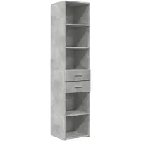 vidaXL Highboard grigio cemento 40x42,5x185 cm materiale a base di legno