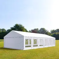 TOOLPORT Tendone per feste 5x12 m PVC ritardante di fiamma - bianco 100% impermeabile Tendone da esterno Tenda party