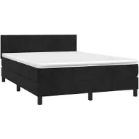 vidaXL Letto a molle con materasso nero 140x190 cm in velluto