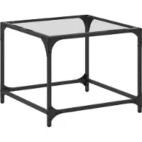 vidaXL Tavolino con piano in vetro trasparente 50x50x40 cm acciaio