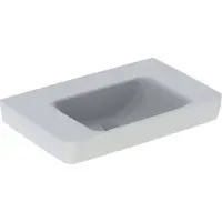 Geberit Renova Plan, lavabo avec tablette, 75x48 cm, sans trou pour robinetterie, sans trop-plein, 501697, 501.697.00.1, 501.697.00.1