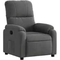 vidaXL Poltrona relax in tessuto microfibra grigio scuro