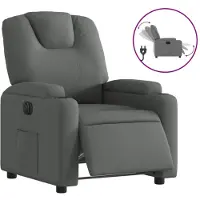 vidaXL Poltrona relax elettrica in tessuto grigio scuro