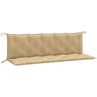 vidaXL Cuscini per panca da giardino 2 pz. Tessuto Melange Beige 180x50x7 cm