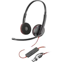 HP Poly Cuffie Voip 3220 Usb-c +usb-c/a Black