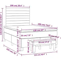 vidaXL Letto a molle con materasso Taupe 120x190 cm in tessuto
