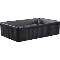 Beliani Lavandino da bagno in Vetroceramica nera 50 x 34 cm rettangolare opaco in stile moderno