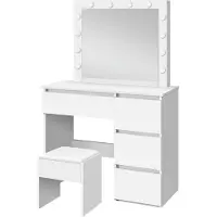 Lykke Tavolino con luce Amelia 94cm, bianco