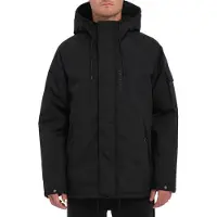 Volcom - Giacca spessa con cappuccio - Stoke Stone II 10K Jacket Black per Uomo in Pelle - Taglia L - Nero