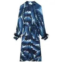 Pom Amsterdam Dress - Jada Feathers Blue Taglia: 36 | Abiti in T-Shirt Outlet | Donna | Blu