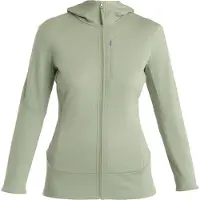 Icebreaker - Polar in lana merino - W Merino 260 Quantum LS Zip Hoodie Lichen per Donne - Taglia M - Verde