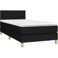 vidaXL Letto a molle con materasso nero 90x190 cm in tessuto