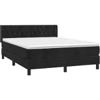 vidaXL Letto a molle con materasso nero 140x190 cm in velluto