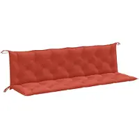 vidaXL Cuscini per panca da giardino 2 pz. Tessuto rosso melange 200x50x7 cm