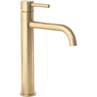 REA Rubinetto da Lavabo Lungo Brush Gold High