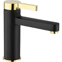 REA Rubinetto da Lavabo Polo Black Gold Low