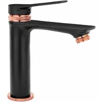 REA Rubinetto da Lavabo Viral Black Rose Gold Low