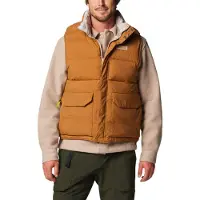Columbia - Piumino senza maniche reversibile - Wallowa Reversible Vest Camel Brown, Wallowa Mtns Print per Uomo - Taglia XL - Marrone