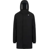 K-way - Parka lungo da uomo - Thomas Bonded Black Blue Depht per Uomo in Pelle - Taglia M - Nero