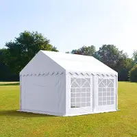 TOOLPORT Tendone per feste 3x4 m PVC ritardante di fiamma - bianco 100% impermeabile Tendone da esterno Tenda party