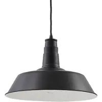 LINDBY lampada a sospensione Laylan, nero/bianco, Ø 36 cm, metallo