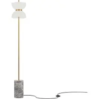 Maytoni Piantana LED Kyoto, grigio, altezza 145 cm, marmo