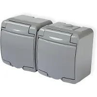 Karlik Elektrotechnik Prese multiple da parete, modello JUNIOR, con/senza sportello per cenere, grado di protezione IP54, 10GHE-2