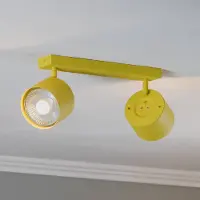 Argon Faretto da soffitto Chloe orientabile a 2 luci, giallo