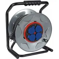 Perel Avvolgicavo Professionale in Neoprene Con Sistema Anti-Twist - 40 M - 3G2.5 - 4 Prese - Presa Francese