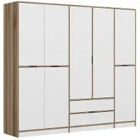 Skye Decor , Elina - 8167, armadio, bianco, 100% pannelli di truciolato rivestiti in melamina, dimensioni: 232 x 52 x 208 cm