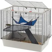 Ferplast Gabbia confortevole per furetti e topi FURAT, struttura a più livelli con accessori, angoli rinforzati, rosso, 78 x 48 x h 70 cm