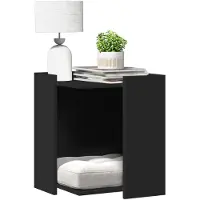 vidaXL Cestino nero 42x42x51 cm Materiale a base di legno