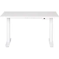 Beliani Scrivania regolabile in altezza piano bianco struttura in acciaio bianco 120 x 72 cm regolazione elettrica in altezza ufficio moderno