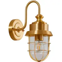 LINDBY applique da esterno Adalie, color ottone, acciaio inox