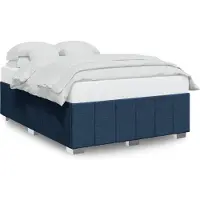 vidaXL Struttura letto senza materasso blu 140x190 cm tessuto